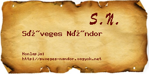 Süveges Nándor névjegykártya