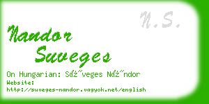nandor suveges business card